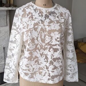 COS Throw On Mesh Sweater with Graphic Splatters